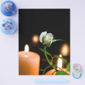 Witte roos en kaars flyer (Enkel)