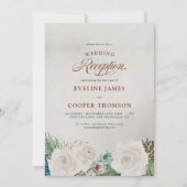 Witte Roos en PijnboomWinter Bruiloftsreceptie All Kaart (Voorkant)