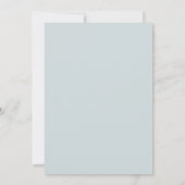 Witte Roos en Stofblauwe Mist Winterhuwelijk Kaart (Achterkant)