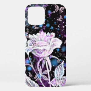 Witte roos en vlinders iPhone Case