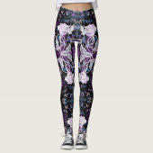 Witte roos en vlinders Leggings (Voorkant)