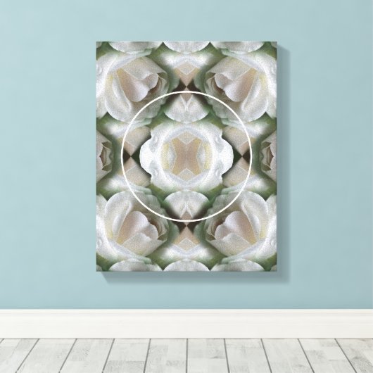 Witte Roos Frame Maak Je Eigen Foto Canvas Afdruk (Insitu (Houten vloer))