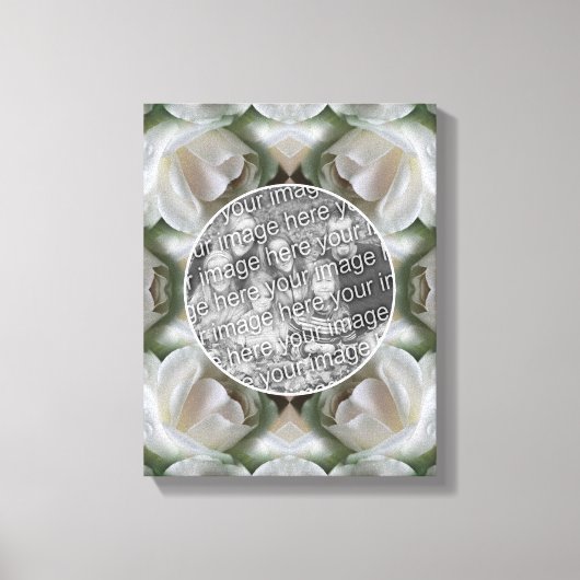 Witte Roos Frame Maak Je Eigen Foto Canvas Afdruk (Voorkant)