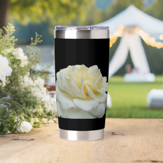 Witte Roos Geïsoleerde Drinkbeker