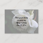 Witte Roos Gepersonaliseerde Bloemen Huwelijk Plaatskaartje (Achterkant)