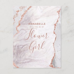 Witte & Roos gouden agaat word je mijn Bloemenmeis Kaart