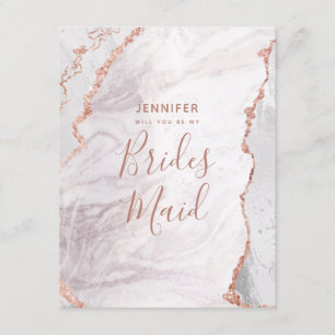 Witte & Roos gouden agaat zal je mijn bruidsmeisje Kaart