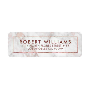 Witte & Roos-gouden tinten faux marmer Etiket