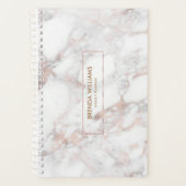 Witte & Roos-gouden tinten faux marmer Planner (Voorkant)