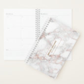 Witte & Roos-gouden tinten faux marmer Planner (Display)