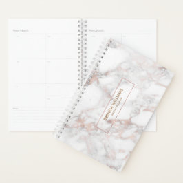 Witte & Roos-gouden tinten faux marmer Planner