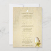 Witte roos graf foto herinneringsgedicht (Achterkant)