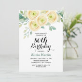 Witte roos groen Flora Eucalyptus 80ste verjaardag Kaart (Staand voorkant)