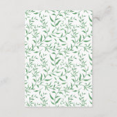 Witte roos groen loof bruiloft wens goed informatiekaartje (Achterkant)