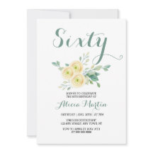 Witte roos groen zestig verjaardag