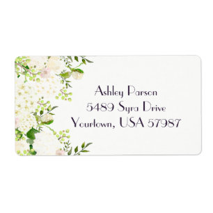 Witte roos hortensia Bloemen retour adres label