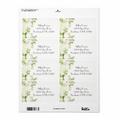 Witte roos hortensia Bloemen retour adres label (Full Sheet)