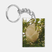Witte Roos in Bloei Sleutelhanger (Voorkant Links)