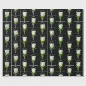 Witte roos in draadklopper cadeaupapier (Vlak)