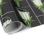 Witte roos in draadklopper cadeaupapier (Rol Hoek)