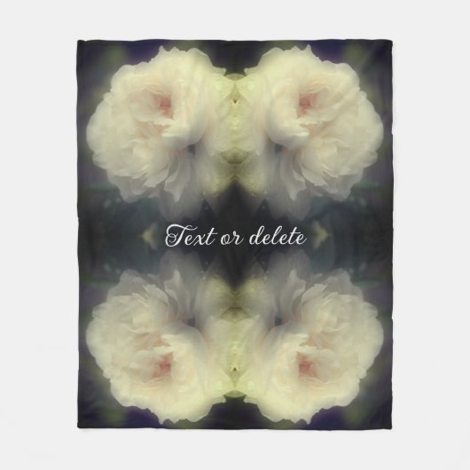 Witte roos in volle bloei Abstract gepersonaliseer Fleece Deken (Voorkant)