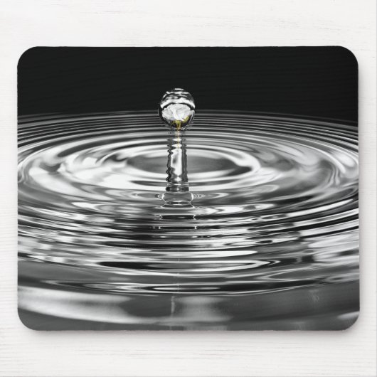 Witte Roos in Waterdruppel Muismat (Voorkant)