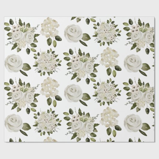 Witte Roos Inpakpapier (Vlak)