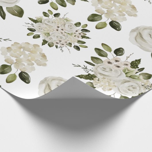 Witte Roos Inpakpapier (Hoek)