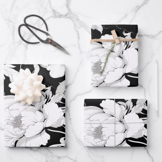 Witte Roos Inpakpapier Vel (Voorkant)