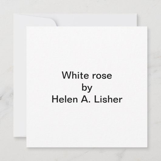 Witte roos kaart (Achterkant)