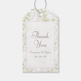 Witte Roos Klassieke Bruiloft Cadeaulabel