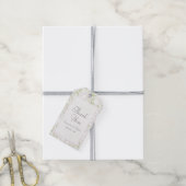 Witte Roos Klassieke Bruiloft Cadeaulabel (Met Touw)
