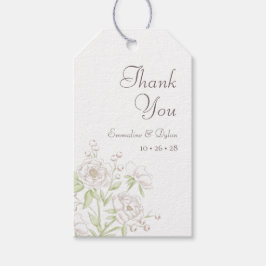 Witte Roos Klassieke Bruiloft Cadeaulabel