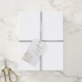 Witte Roos Klassieke Bruiloft Cadeaulabel (Met Touw)