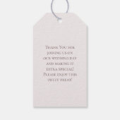 Witte Roos Klassieke Bruiloft Cadeaulabel (Achterkant)