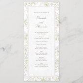 Witte Roos Klassieke Huwelijksprogramma's Menu (Voorkant)