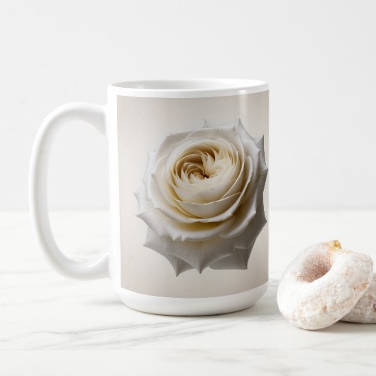 Witte Roos Klassieke Mok (Met donut)
