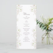 Witte Roos Klassieke Trouwmenu's Menu (Staand voorkant)