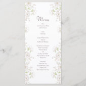 Witte Roos Klassieke Trouwmenu's Menu (Voorkant)