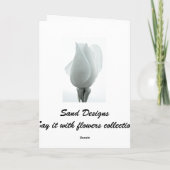 Witte roos knop... Dank u kaart (Achterkant)