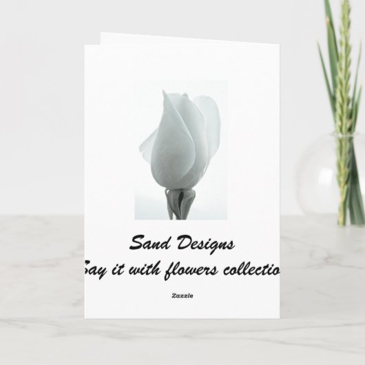 Witte roos knop... Dank u kaart (Achterkant)