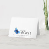 Witte roos knop trouw dank je kaart landschap (Achterkant)