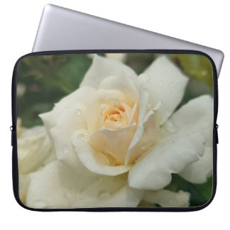 Witte roos laptop sleeve