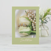 witte roos lesbische trouwuitnodiging kaart (Staand voorkant)