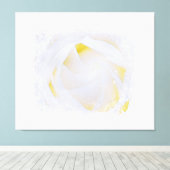 *~* Witte Roos Macro Bloemige Abstracte Grunge AR8 Canvas Afdruk (Insitu (Houten vloer))