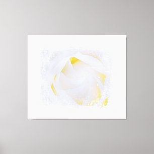 *~* Witte Roos Macro Bloemige Abstracte Grunge AR8 Canvas Afdruk