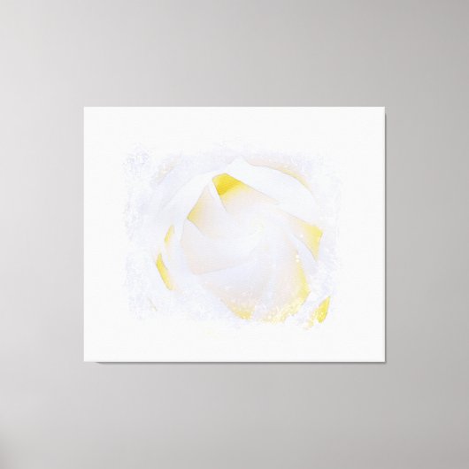 *~* Witte Roos Macro Bloemige Abstracte Grunge AR8 Canvas Afdruk (Voorkant)