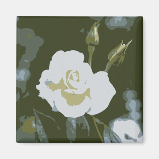 Witte Roos Magneet (Voorkant)