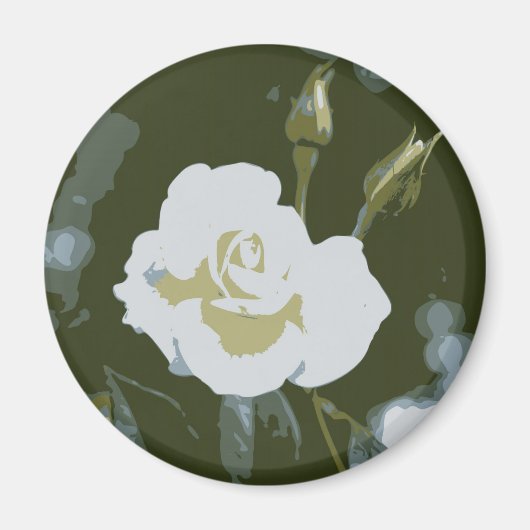 Witte Roos Magneet (Voorkant)