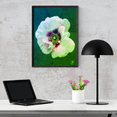 Witte Roos met donker hart - olieverf Poster